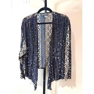 90s Faith Patterned Open Front Cardigan